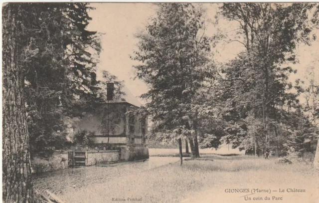 CPA 51 GIONGES (Marne) Le Chateau un Coin du Parc