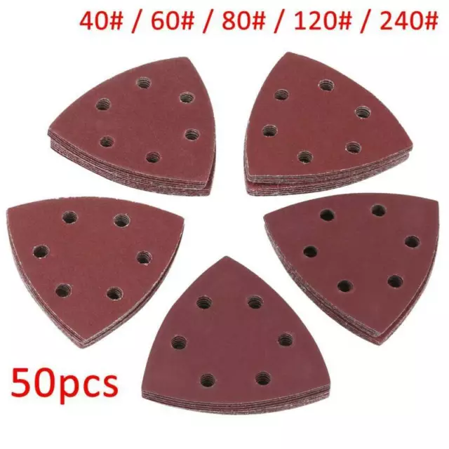 50PC 93mm SANDING SHEETS TRIANGLE DELTA DETAIL MOUSE PADS 40 60 80 120 240 SATC