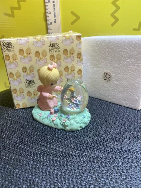 Precious Moments Girl Painting Egg Shaped Water Ball Figurine #960209