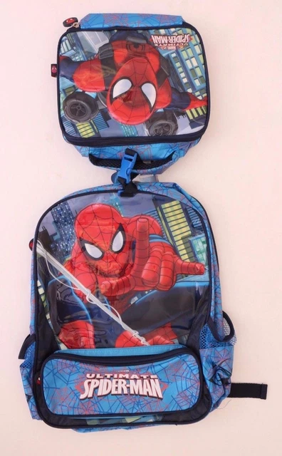 Marvel Ultimate Spider-Man Heys Boys Kids Backpack Bookbag w/Detachable Lunchbag