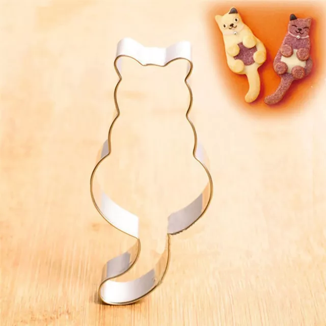 Cat Shaped Aluminium Mold Sugarcraft Cake Cookies Pastry Baking Cutter Mould
