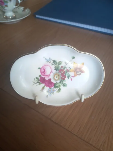 Bone China Made In England Trinket Dish And Stand