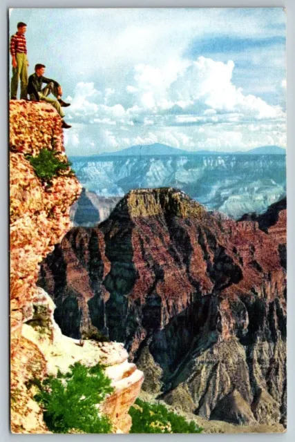 Railroad Postcard - Union Pacific RR - Grand Canyon - RPO Cancel 1955