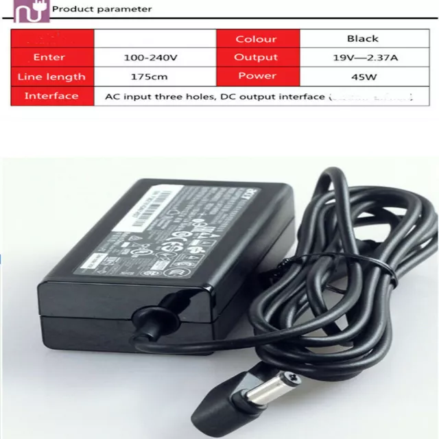 AC Power Charger Adapter For Acer Laptop A13-045N2A 19V2.37A 45W 3.0x1.0mm