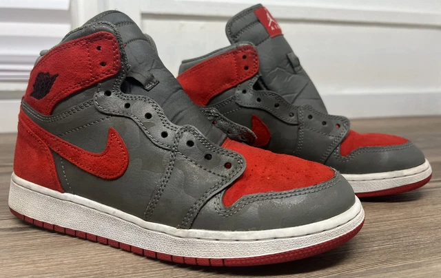 NIKE AIR JORDAN 1 Retro Hi Prem BG Bred Camo 822858 032 Youth