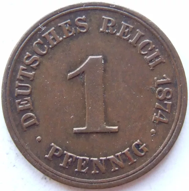 Moneta Reich Tedesco Impero Tedesco 1 Pfennig 1874 C IN Uncirculated
