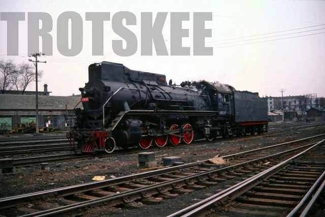 35mm Slide CR China Chinese Railways Steam Loco JS 8048 Jilin Yard 1989 Original