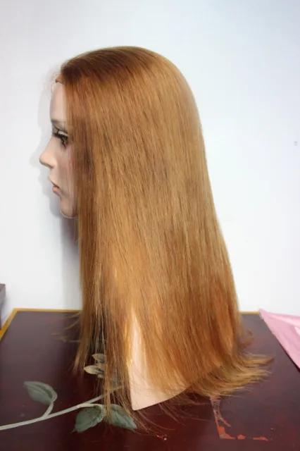 michal strawberry blonde sheitel wig kosher hair cap size average/ medium human