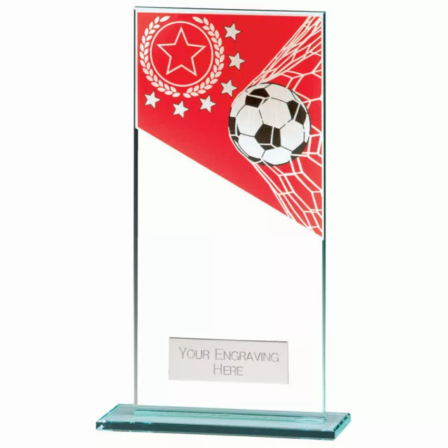 MUSTANG Football Jade Verre Trophée 6 Tailles 4Colours Gratuit Gravure CR22288
