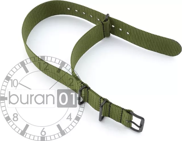 Bracelet Wrist watch bands Military Textile Nylon PVD black 18mm,20mm,22mm,24mm