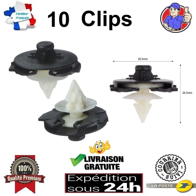 VOLKSWAGEN PIECES MOTEUR 10x Clips de Fixation Panneau de Porte - Vw