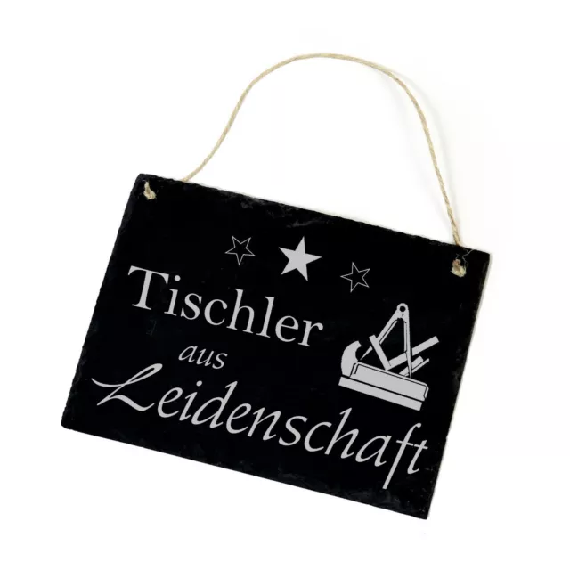 Schiefertafel Schild - Tischler aus Leidenschaft - Türschild Dekotafel 22x16cm ✔