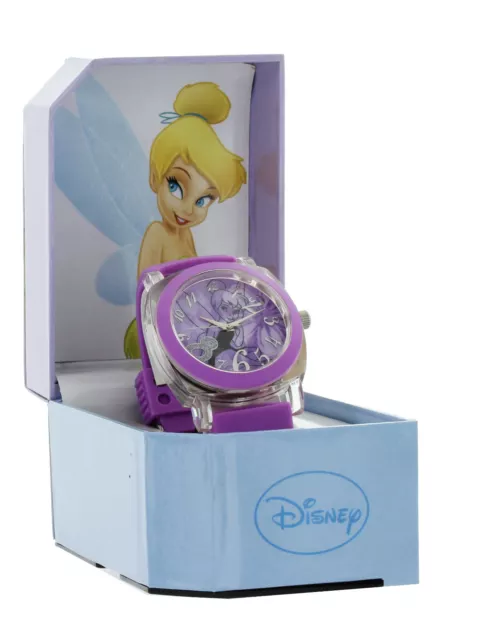 Jumbo Girls DISNEY classic Tinkerbell watch purple band, Clear case Easy to read