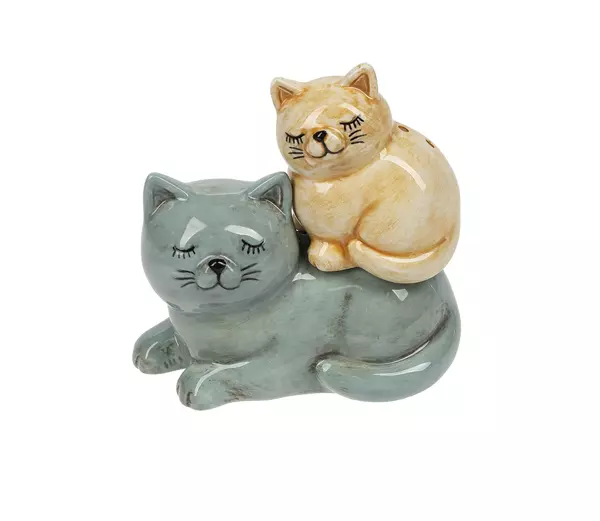 GANZ Stacking Salt & Pepper Shakers Cats Brand New ER61715