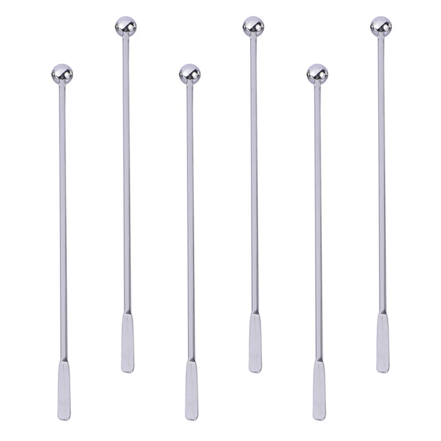 6 Pcs Stainless Steel Bar Coffee Drinks Coffee Whisk Drink Mix Milk Tea Cocktail