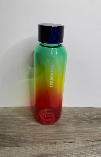 Starbucks Summer Rainbow Ombre Gradient Glass Water Bottle Tumbler 20 oz
