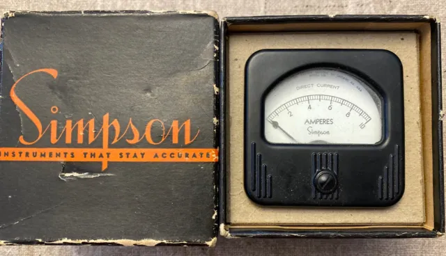 NEW  Simpson Model 127 0-10 DC Amps Panel Meter Gauge  *FREE SHIPPING*