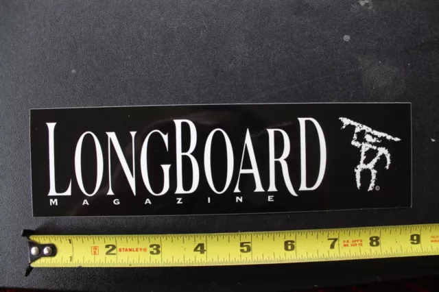 Longboard Magazine Surfer Black White Logo Original V45C Vintage Surfing STICKER