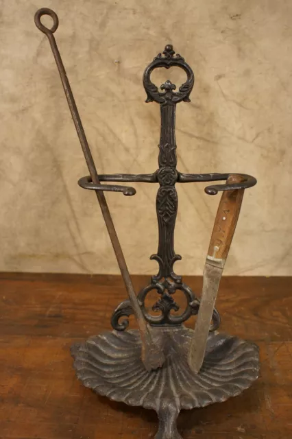 Antique Wrought Iron Old West Branding Iron J.Y. + Branded Old Knife Ghost Town