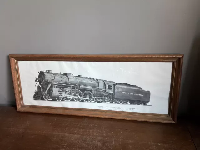 Hudson Passenger Engine American Locomotive New York Central VTG Railroad Print