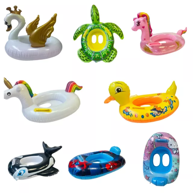 Baby Kids Inflatable Swimming Seat Pool Ring Float Lilo Unicorn Duck Swan Shark