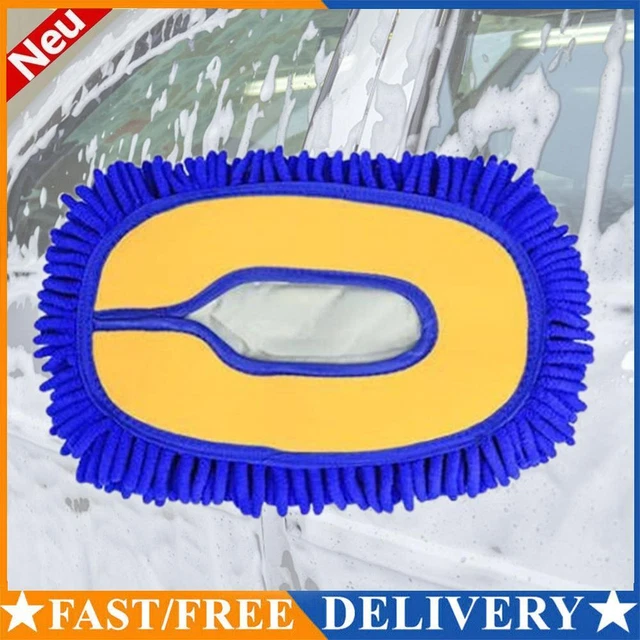 Car Detailing Brush Chenille Car Mop Head Wipe Mop Auto Accessory (Blue)