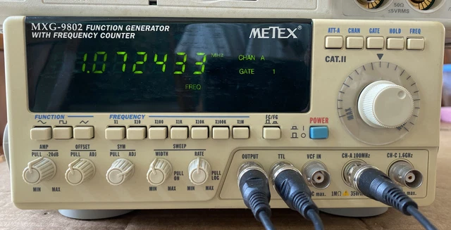 METEX MXG-9802 2MHZ Function Generator & 1.6Ghz Frequency Counter EUR ...
