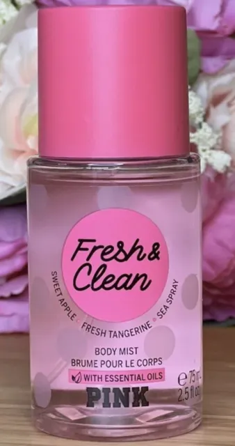 Victoria's Secret Pink Fresh & Clean Scented Mini Mist Body Spray 2.5 Oz. New