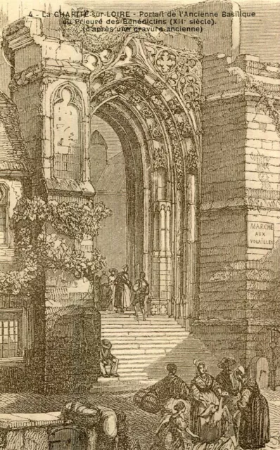Carte LA CHARITE SUR LOIRE Portail ancienne Basilique du Prieuré des Bénédictins