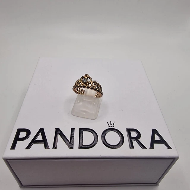 GENUINE PANDORA ROSE Gold Princess Tiara Crown Ring ALE R 180880CZ Size 48 25.00 PicClick UK