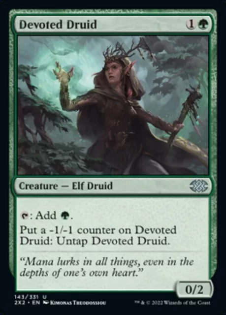 Mtg Devoted Druid Exc - Druido Devoto 143 - 2X2 - Magic