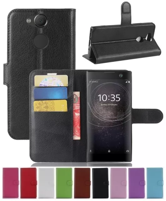 Wallet Leather Flip Card Case Pouch Cover For Sony Xperia XA2 Genuine AuSeller
