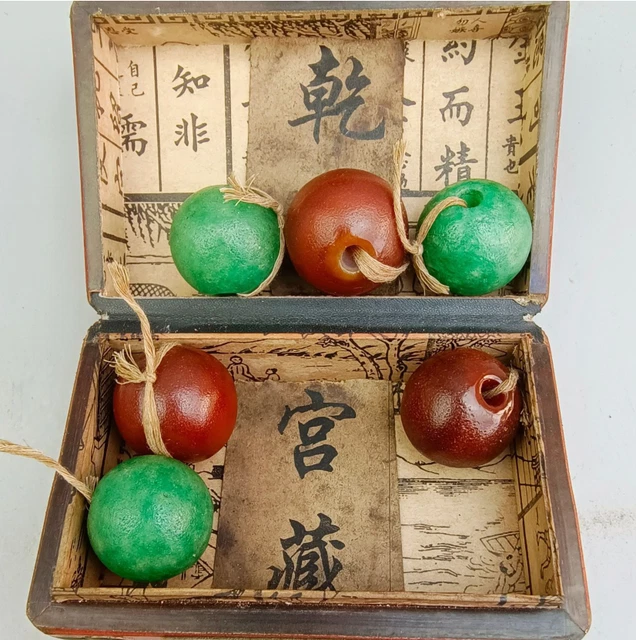 collectible Ancient times Old jade agate Orange peel Top beads 6 pieces set