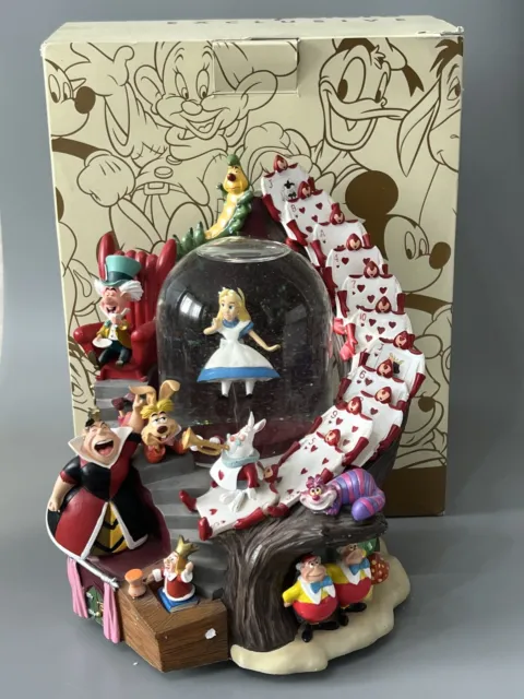 Disney Alice In Wonderland Snow Globe Muical Queen Of Hearts Vintage Rare Boxed
