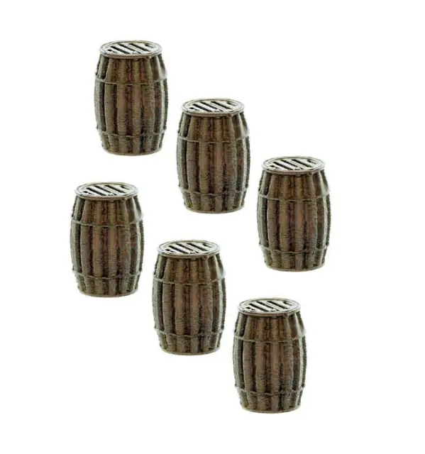Whiskey Barrels O scale Models set of 6 that come all Painted for you