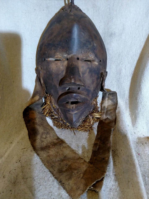 Dan Mask with Thatched Beard — Authentic Carved African Wood Art