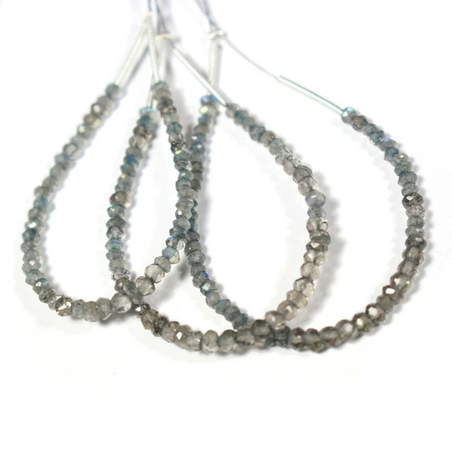 3-4MM AAA Labradorite naturelle à facettes Rondelle Gemstone4 "perles en...