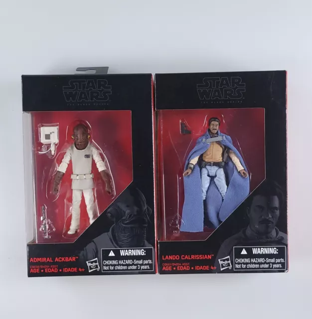 Paquete de 2 ROTJ ALMIRAL ACKBAR & LANDO Star Wars Black Series 3.75" exclusivo de Walmart