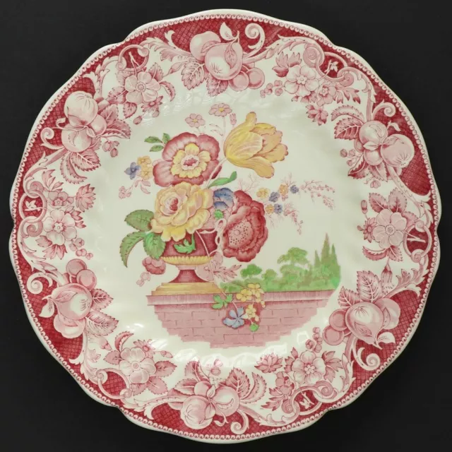Vintage Royal Doulton Earthenware Red Pomeroy 10 1/2" Dinner Plate