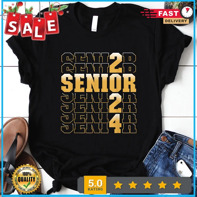 SENIOR 2024 CLASS OF 2024 Graduation or First Day Of School TShirt 15