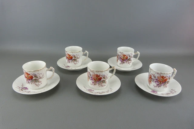 3 sets de tasses à café et soucoupes en porcelaine de Schonwald