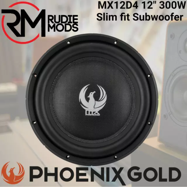 Phoenix Gold MX Serie MX12D4 12" 300 Watt Dual 4-Ohm Slim Auto Subwoofer