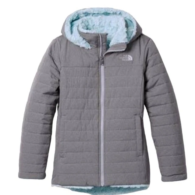 The North Face Girls Mossbud Swirl Parka Gray/Blue XL