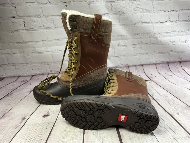 The North Face Shellista III Mid Winter Boots Womens 10 Brown Leather New