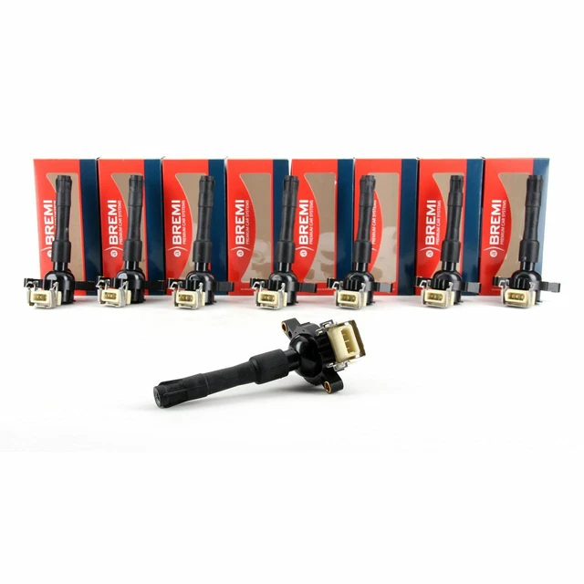 8X BREMI ZÜNDSPULE + Kerzenstecker für BMW E39 535-M5 E38 740i E31 ...