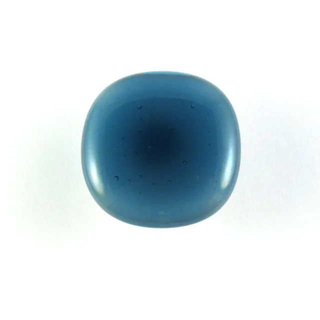 Wet Slate Blue Glass Cabinet Knob - Colormax (118 colors) Rounded Square Blue