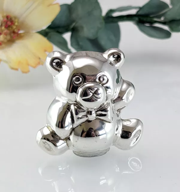 Vintage Sterling Silver Teddy Bear Pot, Babies First Tooth or Hair,Christening