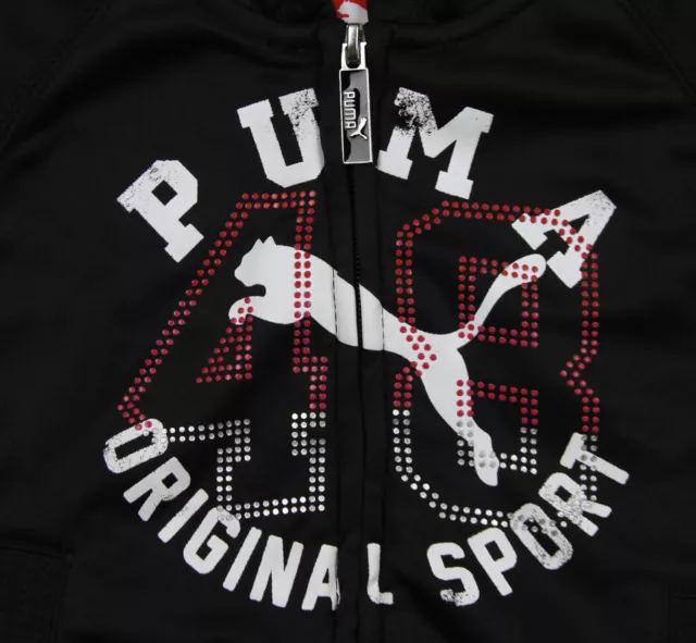 Puma Toddlers Studded Zip Up Hoodie Sweatshirt - Black 2