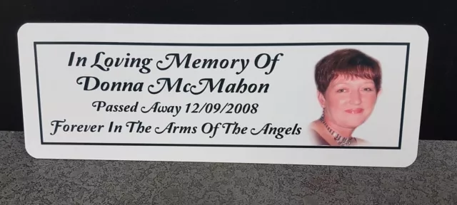 Personalised Memorial Rememberance Bench Plaque Photo Weatherproof 200mm