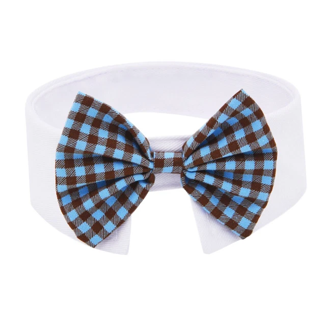 Collar de cuello de moño de celosía mascota perro gato correa ajustable cachorro gatito (3)